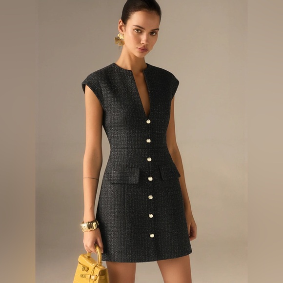 Commense Dresses & Skirts - COMMENSE Metal Button Tweed Sleeveless Mini Dress - size XSmall